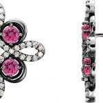 Platinum Natural Pink Tourmaline & 1/4 CTW Natural Diamond Earrings - 86367