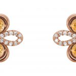 14K Rose Natural Citrine & 1/4 CTW Natural Diamond Earrings - 86367