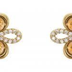 14K Yellow Natural Citrine & 1/4 CTW Natural Diamond Earrings - 86367