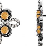 Platinum Natural Citrine & 1/4 CTW Natural Diamond Earrings - 86367