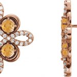 14K Rose Natural Citrine & 1/4 CTW Natural Diamond Earrings - 86367