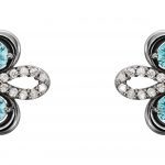 Platinum Natural Blue Zircon & 1/4 CTW Natural Diamond Earrings - 86367