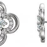 Platinum 5/8 CTW Natural Diamond Clover Earrings - 86370