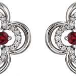 Platinum Natural Ruby & 1/5 CTW Natural Diamond Clover Earrings - 86370