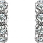 Platinum 7/8 CTW Natural Diamond Hoop Earrings - 86493