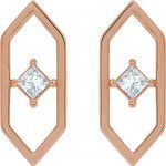 14K Rose 1/3 CTW Natural Diamond Geometric Earrings - 86966