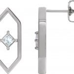 Platinum 1/3 CTW Natural Diamond Geometric Earrings - 86966