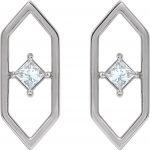 14K White 1/3 CTW Natural Diamond Geometric Earrings - 86966