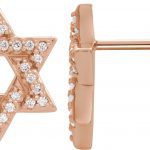 14K Rose 1/8 CTW Natural Diamond Star of David Earrings - 86977