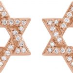 14K Rose 1/8 CTW Natural Diamond Star of David Earrings - 86977