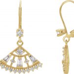 14K Yellow 3/4 CTW Natural Diamond Fan Earrings - 86963