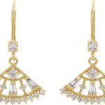 14K Yellow 3/4 CTW Natural Diamond Fan Earrings - 86963