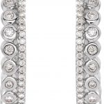 14K White 1/3 CTW Natural Diamond Geometric Hoop Earrings - 653409