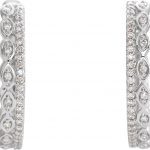 14K White 1/4 CTW Natural Diamond Geometric Hoop Earrings - 653410