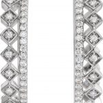 14K White 1/4 CTW Natural Diamond Geometric Hoop Earrings - 653411