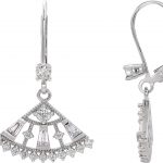 14K White 3/4 CTW Natural Diamond Fan Earrings - 86963