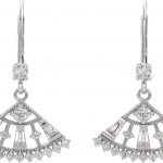 14K White 3/4 CTW Natural Diamond Fan Earrings - 86963