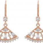 14K Rose 3/4 CTW Natural Diamond Fan Earrings - 86963