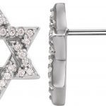 Platinum 1/8 CTW Natural Diamond Star of David Earrings - 86977