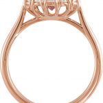 14K Rose Natural Pink Morganite & Natural Ethiopian Opal Halo-Style Ring - 72074