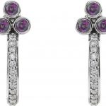 Platinum Natural Alexandrite & 1/4 CTW Natural Diamond J-Hoop Earrings - 86806