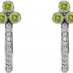 Platinum Natural Peridot & 1/4 CTW Natural Diamond J-Hoop Earrings - 86806