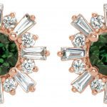 14K Rose Natural Green Tourmaline & 3/4 CTW Natural Diamond Earrings - 86982