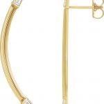 14K Yellow 1/4 CTW Natural Diamond Curved Bar Earrings - 87024