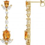 14K Yellow Natural Citrine & 3/4 CTW Natural Diamond Earrings - 86907