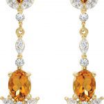 14K Yellow Natural Citrine & 3/4 CTW Natural Diamond Earrings - 86907