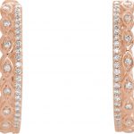 14K Rose 1/4 CTW Natural Diamond Geometric Hoop Earrings - 653410