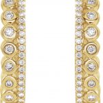 14K Yellow 1/3 CTW Natural Diamond Geometric Hoop Earrings - 653409