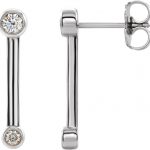 Platinum 1/5 CTW Natural Diamond Bezel-Set Bar Earrings - 87007