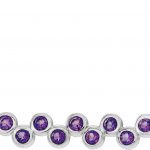 Platinum Natural Amethyst Bezel-Set Bar 16-18" Necklace - 86525