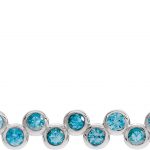 Platinum Natural Blue Zircon Bezel-Set Bar 16-18" Necklace - 86525