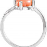 14K Yellow Natural Pink Coral & .02 CT Natural Diamond Bypass Ring - 72085