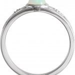 Platinum Natural White Ethiopian Opal & .05 CTW Natural Diamond Ring - 72105