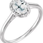 14K White 7x5 mm Natural White Topaz & .03 CTW Natural Diamond Ring - 71634