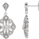 Platinum 3/8 CTW Natural Diamond Vintage-Inspired Earrings - 87055