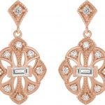 14K Rose 3/8 CTW Natural Diamond Vintage-Inspired Earrings - 87055