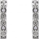 Platinum .04 CTW Natural Diamond Vintage-Inspired Huggie Earrings - 87109