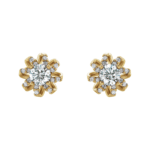 14K Yellow 1 CTW Natural Diamond Halo-Style Earrings - 87092