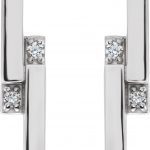 Platinum 1/10 CTW Natural Diamond Bar Earrings - 87051