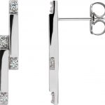 Platinum 1/10 CTW Natural Diamond Bar Earrings - 87051