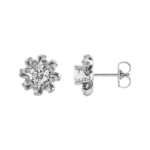 14K White 1 CTW Natural Diamond Halo-Style Earrings - 87092