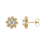 14K Yellow 1 CTW Natural Diamond Halo-Style Earrings - 87092