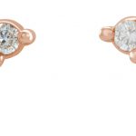 14K Rose Natural Yellow Sapphire, Natural Pink Sapphire, & 1/8 CTW Natural Diamond Earrings - 87140