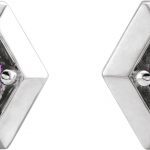 Platinum Lab-Grown Alexandrite Geometric Earrings - 87127