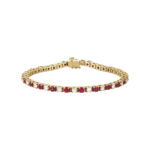 14K Yellow Natural Ruby & 2 1/3 CTW Natural Diamond Line 7" Bracelet - 62076