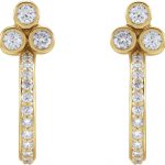 14K Yellow 1/2 CTW Natural Diamond Hoop Earrings - 86806